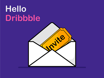 Hello dribbble - Im Oussama - One dribbble invite animation design dribbble dribble invite hello dribble icon illustration logo new typography ui vector welcome to dribble