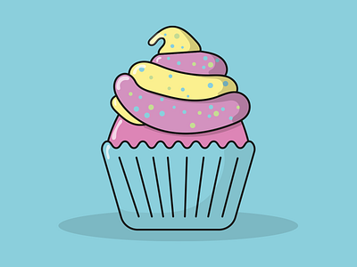 cup cake cupcake design dribbble flat art illustration vector