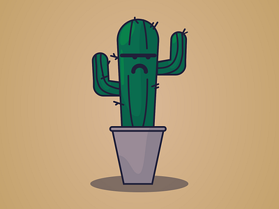 grumpy cactus cactus cactus illustration design flat art flat artwork illustration vector