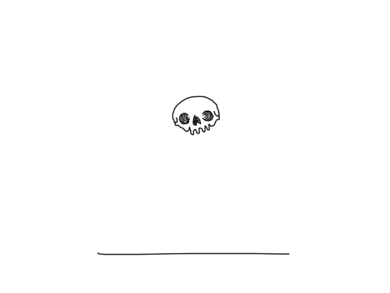 Skull Test animation frame by frame illustration skull