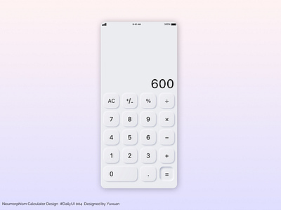 Neumorphism Calculator Design