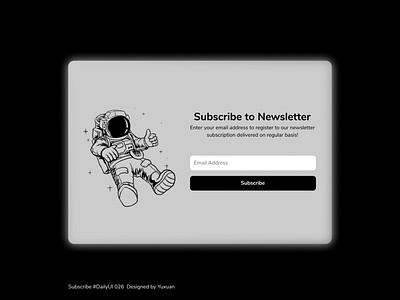 Subscribe dailyui dailyui026 dailyuichallenge spaceman subscribe subscrible design ui uidesign visual design