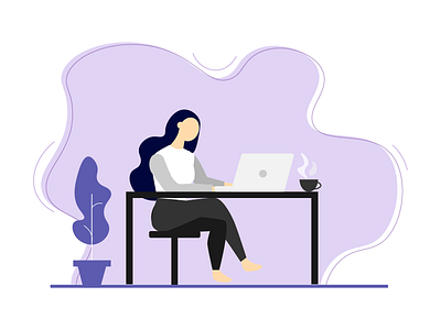 Working From Home art business covid19 design flat graphicdesign home illustration vector working