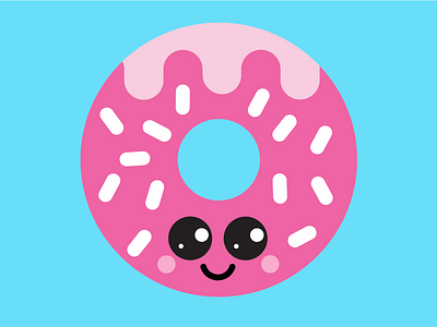 Donut cartoon colours design donut flat funky funny graphicdesign illustration illustrator pink vector