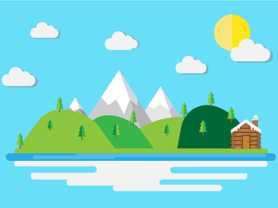 Floating Island cartoon colours design designs flat graphicdesign illustration illustrator landscape vector