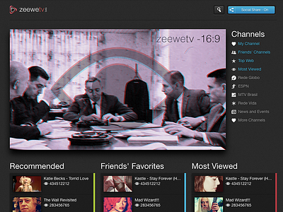 Zeewe TV Website html iconography responsive web design