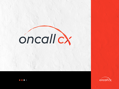 OnCall CX - Sharp branding cx logo red typography vector