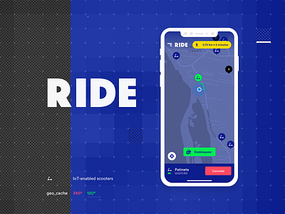 Ride Patinetes (IoT Electric Scooters) branding electric grid iconography internet of things ios iot iphone ride scooter ui ux
