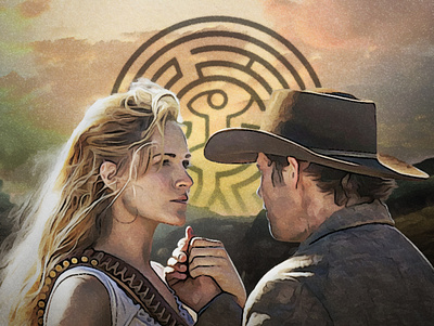 Love in the Westworld art direction design dolores hbo manipulate manipulation oil painting old west paint photoshop photoshop art series tv westworld wild west