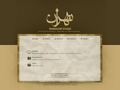 Tehran Art Studio Website website ui