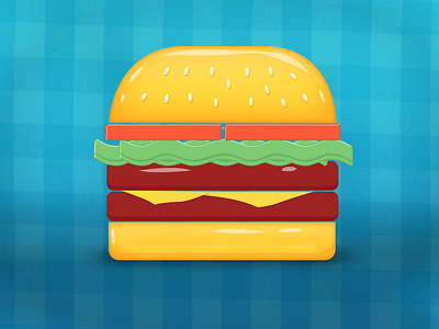 Burger blue bread burger cheese food green hamburger icon red restaurant sandwich