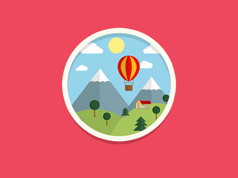Flat Nature Icons balloon boat flat gif icon icons material red sky ui ux yellow