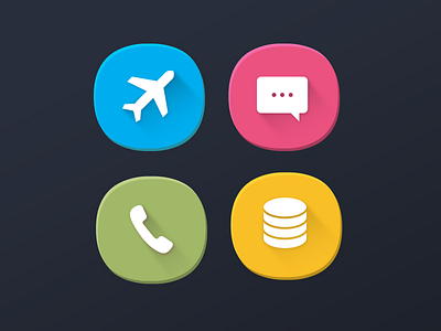 Flat Buttons blue button colors flat green icon icons material red ui ux yellow