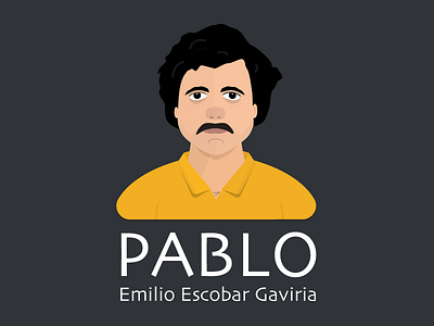 Pablo Escobar character escobar face flat icon illustration narcos pablo patron portrait sketch yellow