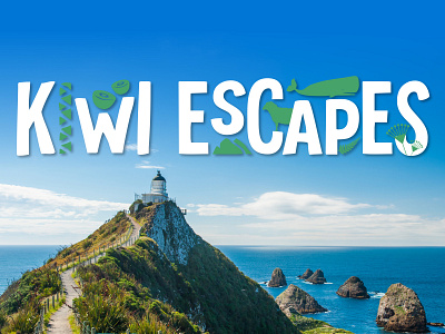 Kiwi Escapes Travel Campaign branding graphicdesign illustration new zealand retail sale travel typography