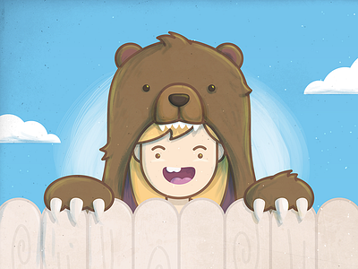 Rawr! avatar bear face hand drawn illustration kid painting people vector