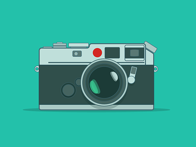 Leica camera flat icon illustration leica stroke vector vintage