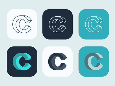 Impossible “C” branding icon illustration letter logo vector