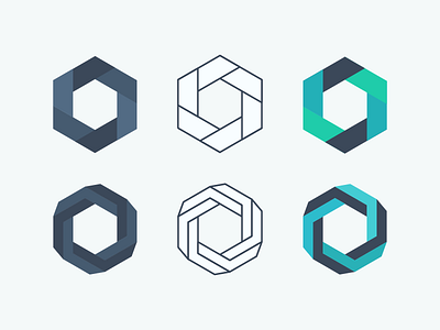 Hexagon icon logo mark symmetric vector