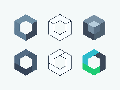 Hexagon 2 icon logo mark simple symmetric vector