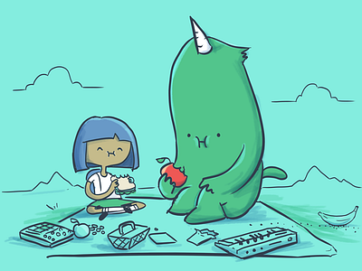 Udy and Emmy make a picnic