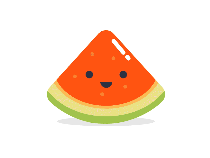 Happy Watermelon animated fruit how to icon illustration sketch vector