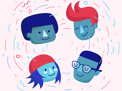 Cathy, Jacinda, Chikezie – Vectors avatar character diversity face flat hand drawn illustration people vector art