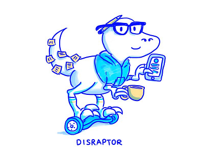 Design Disraptor character coffee comics dinosaur drawing hand drawn iphone reptile