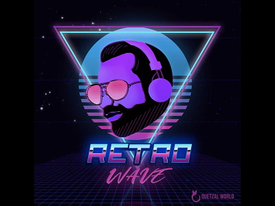 Retro wave logo digitalart graphic design logo logodesign