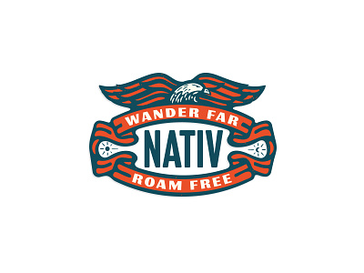 Liv Nativ apparel badge eagles icon logo merch design merchandise design