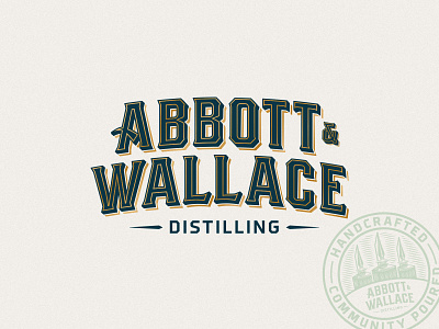 Abbott and Wallace Distilling bourbon brand brand design branding colorado bourbon colorado distillery colorado whiskey craft spirits distillery lettering logo design logos logotype typedesign typography whiskey