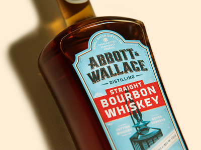 Abbott and Wallace Distilling bourbon brand designer branding colorado whiskey custom typography illustration kevin kroneberger label design lettering packaging design print spirits still whiskey