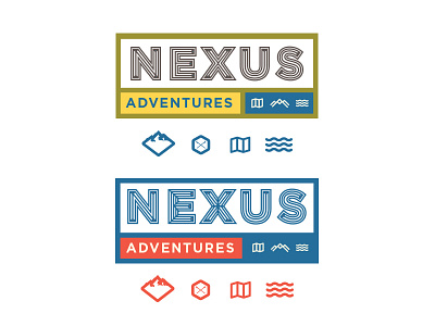 Nexus Adventures backpacking branding icon logo logo design outdoors typography