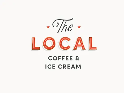 The Local | Logo Design branding coffee branding coffee logo coffee shop custom lettering custom type ice cream lettering logo design retro script vintage visual identity