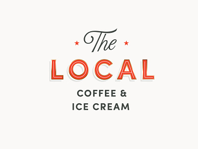 The Local | Logo Design branding coffee branding coffee logo coffee shop custom lettering custom type ice cream lettering logo design retro script vintage visual identity