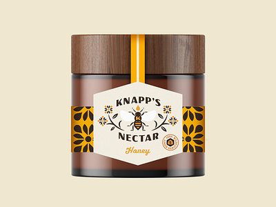 Knapp's Nectar Concept bee honey packaging print typography