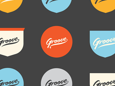 Groove app brand concept logo mark script type