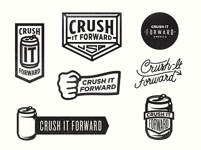 Crush It beer can concept icon lettering mark texture type