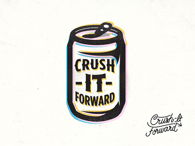 Crush It beer can craft beer illustration lettering texture type typography