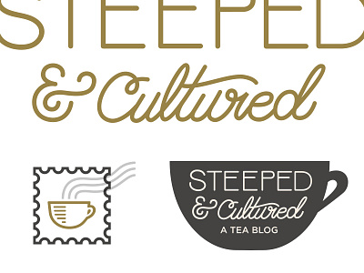 Steeped & Cultured blog design lettering logo design tea type typography