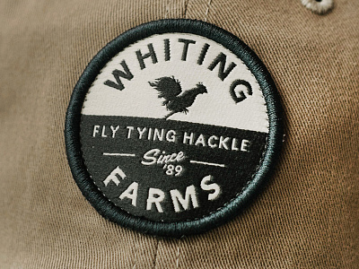 Whiting Farms Hat Designs badge farm fly fishing fly tying mark patch rooster