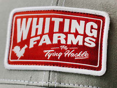 Whiting Farms Hat Designs badge farm fly fishing fly tying mark patch rooster