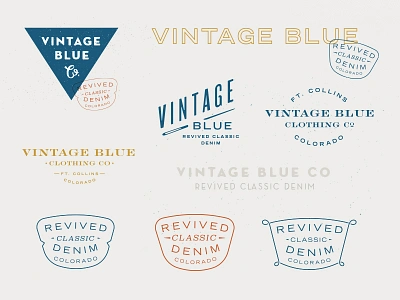 Vintage Blue blue denim logo mark type vintage