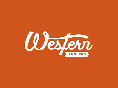 Western Anglers Concept brand colorado custom lettering fly fishing logo mark trout type