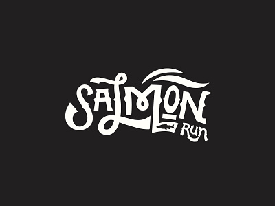 Salmon Run fishing fly fishing lettering salmon type