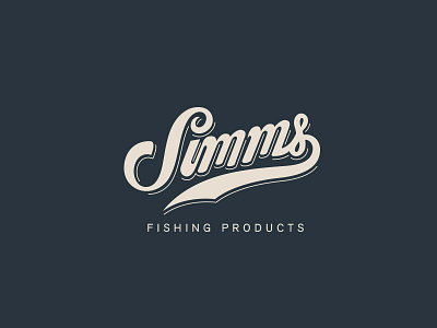 Simms Fishing Products Script bass custom lettering fishing fly fishing outdoors script tarpon trout