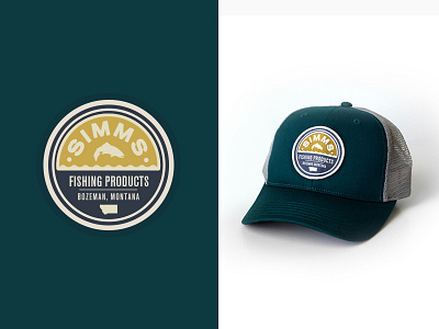 Simms Hat apparel badge fly fishing hat patch t shirt trout