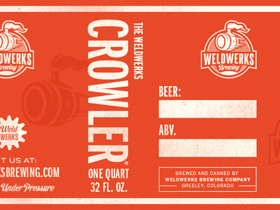 Weldwerks Crowler Can beer can colorado craft beer graphic design label label design texture type