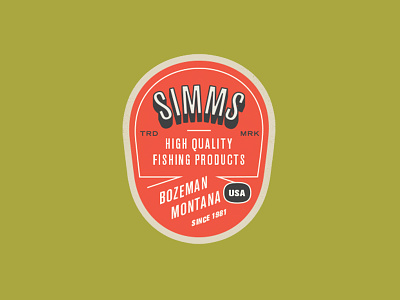 Simms Fishing Products Concept badge concept fishing fly fishing logo products tarpon trout type typography
