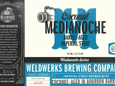 WeldWerks Coconut Medianoche Label beer craft beer label lettering packaging type typography